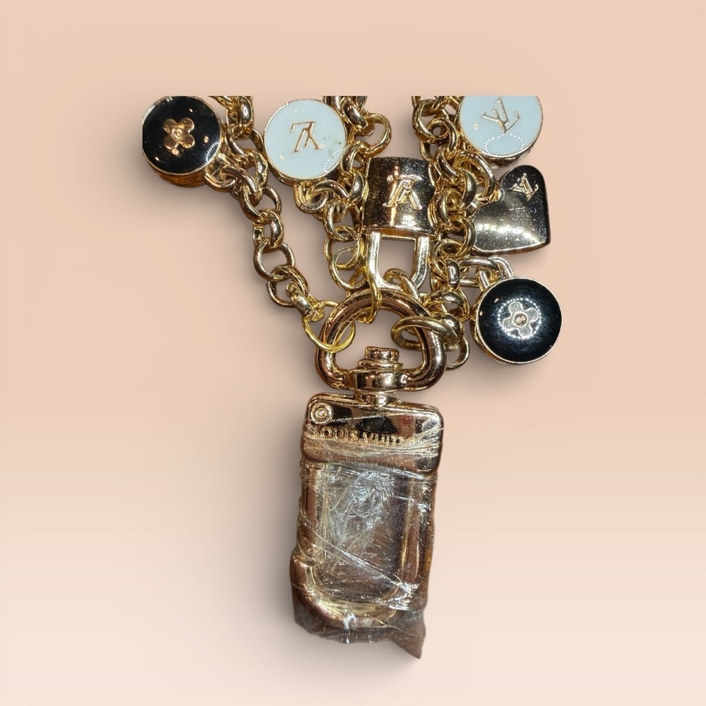 Upcycled Louis Vuitton Gold and Black Charm Key Holder - Picture 3 of 3